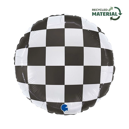 Balónek fóliový - Šachovnice - Závodní auta - 46 cm