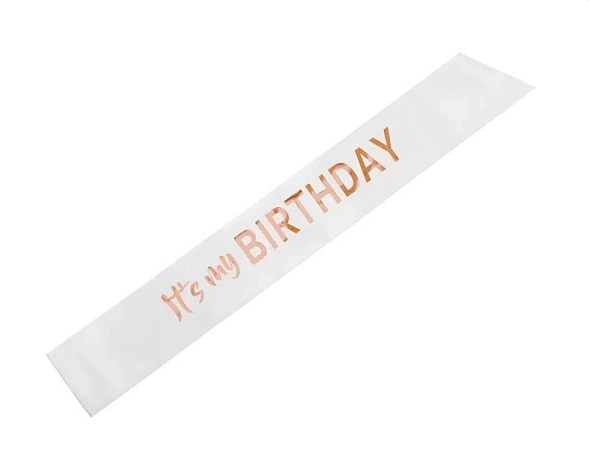 Šerpa It's my birthday' - bílá - narozeniny -  79 x 9,4 cm
