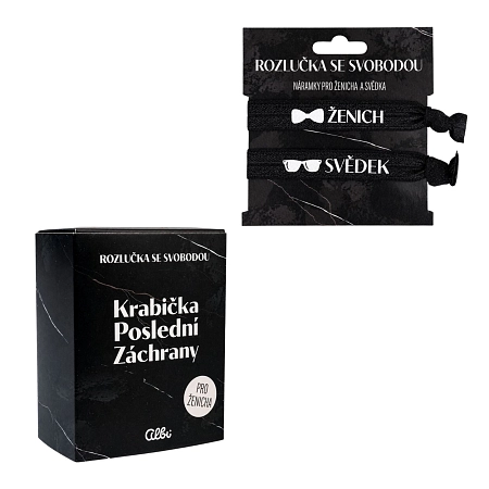 Sada pro ženicha a svědka – KPZ + náramky – Rozlučka se svobodou – 7 ks