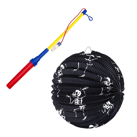 Lampion s kostlivci a svítící hůlkou