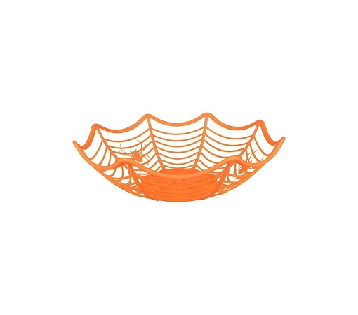 Dekorace miska oranžová pavučina - Halloween