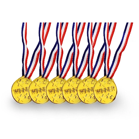 Medaile zlaté - winner - vítěz - 6 ks