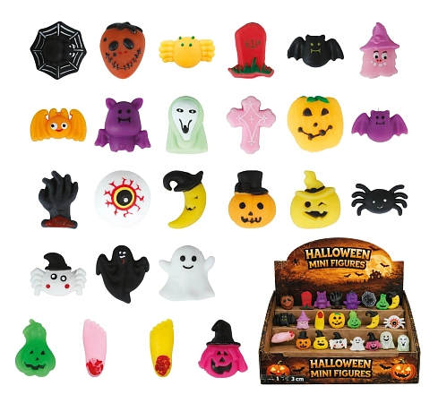 Mini figurky - Squishies - mix - žertovinka - Halloween - 1 ks