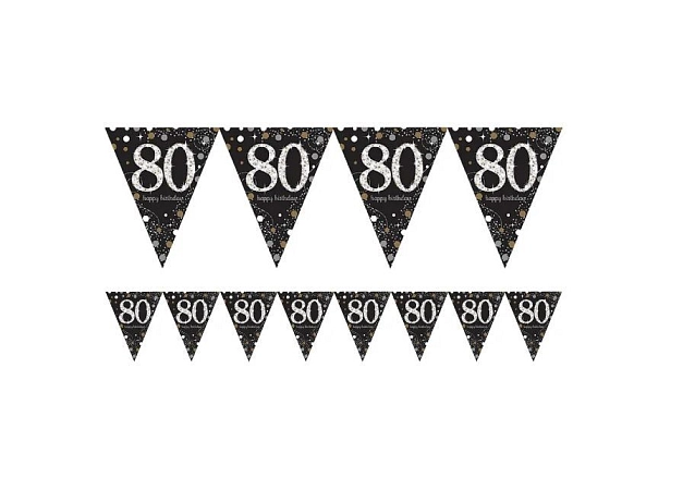 Girlanda vlajky 80 let - narozeniny - Happy birthday - 400 cm