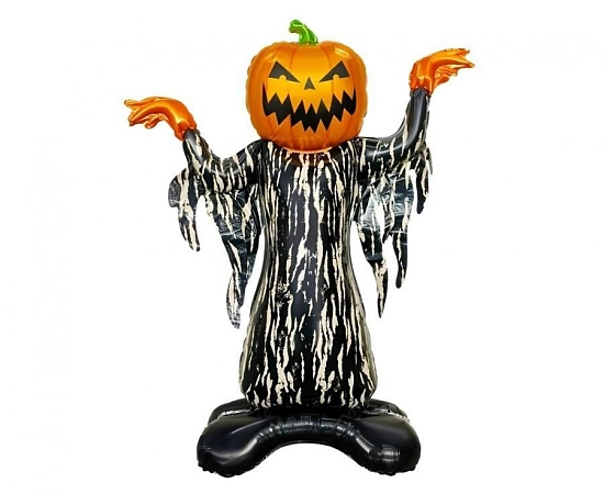 Balón fóliový strašidlo dýně na podstavci - Halloween - 68 x 93 x 24 cm