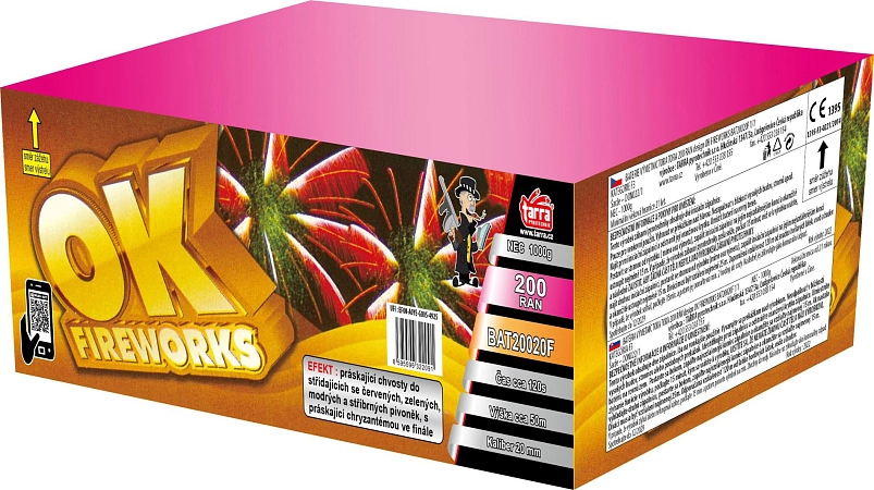 Ohňostroj - BATERIE VÝMETNIC OK FIREWORKS 200 RAN 1/1