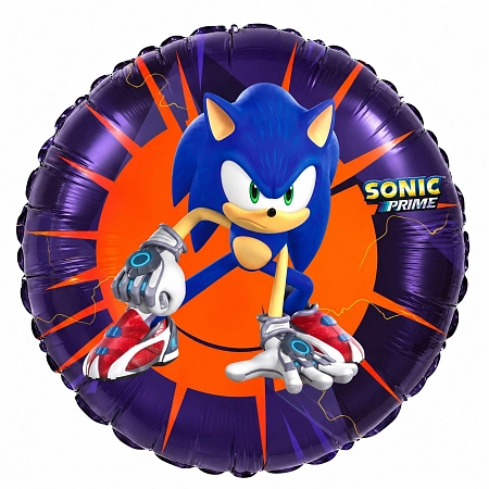 Fóliový balónek ježek  SONIC - kulatý - 45 cm
