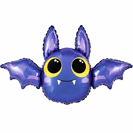 Fóliový balónek fialový Netopýr - Halloween - 60 cm