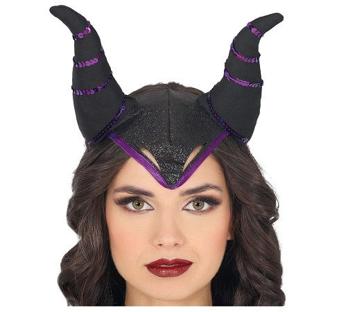 Čelenka s rohy - Maleficent - zloba - Halloween