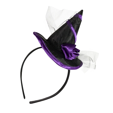Čelenka klobouček s květinou - čarodějnice - Halloween