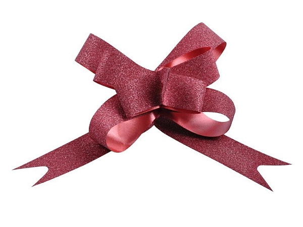 Dekorační stahovací stuha - červená glitr - 1 ks