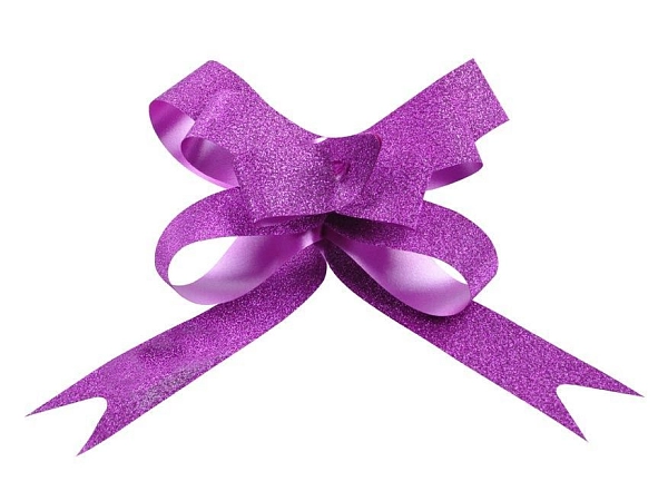 Dekorační stahovací stuha - fialová glitr - 1 ks
