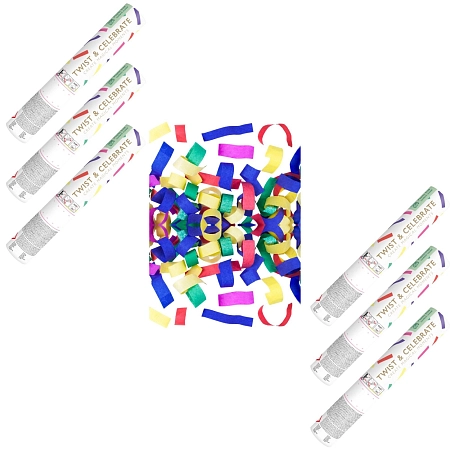 Konfety 20cm BAREVNÝ papír - mix barev - 6 ks