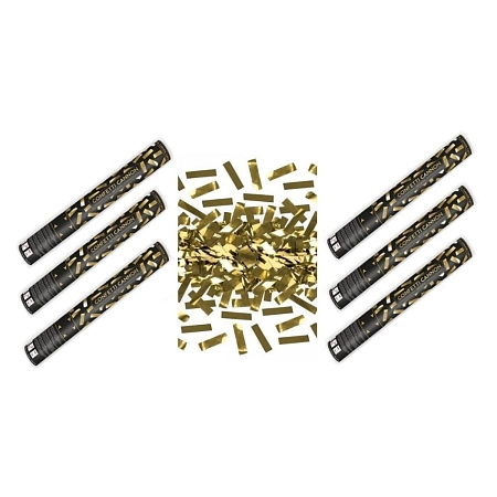 SADA Konfety 40cm ZLATÉ METALICKÉ - Silvestr - 6 ks