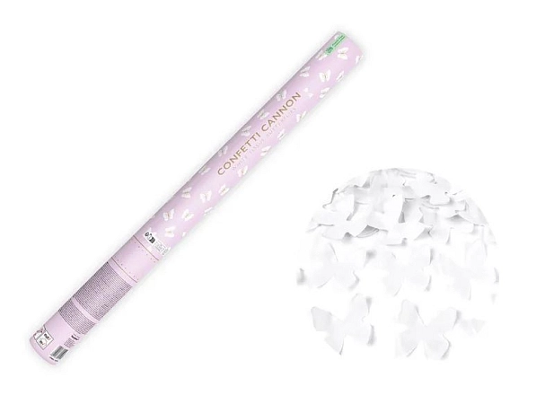 Konfety 60cm - BÍLÍ MOTÝLCI