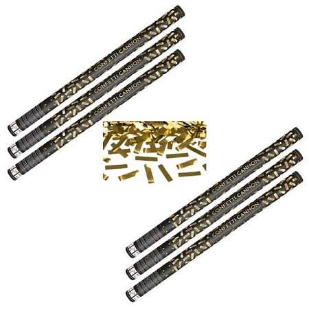 SADA Konfety 80cm ZLATÉ METALICKÉ - Silvestr - 6 ks