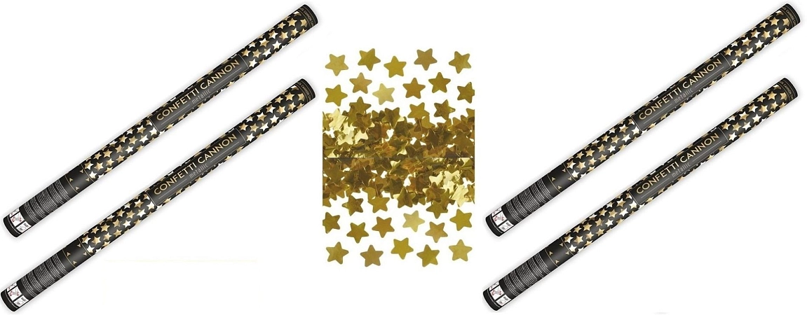 SADA Konfety 80 cm  ZLATÉ hvězdičky 4 ks - Silvestr