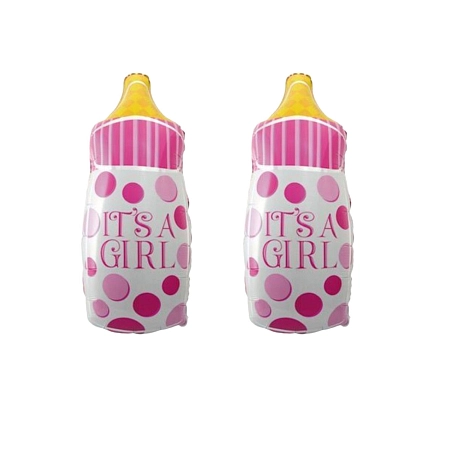 Balón foliový dětská láhev holka - holčička - Baby shower - 69 cm - 2ks