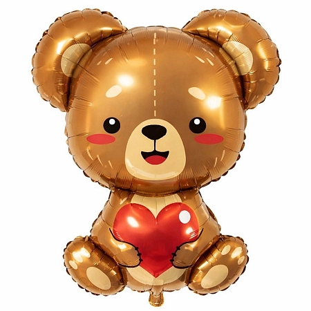 Fóliový balónek medvídek se srdcem - 60 cm