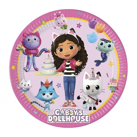 Talíře papírové Gábinin kouzelný domeček - Gabby's Dollhouse - 19,5 cm - 8 ks
