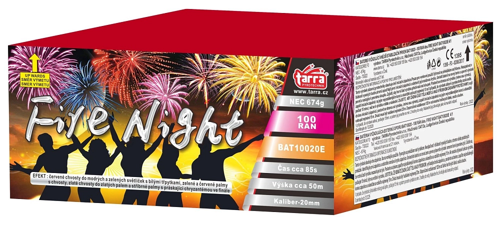 Ohňostroj - BATERIE VÝMETNIC FIRE NIGHT 100 RAN 4/1