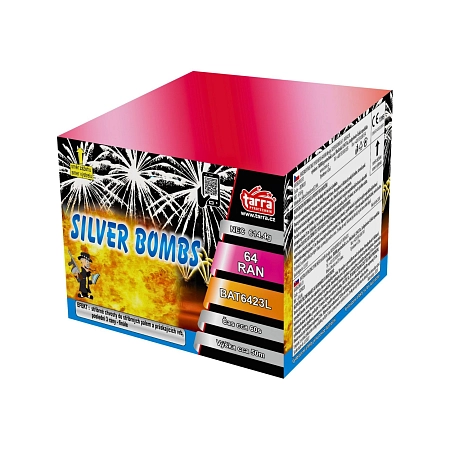 OHŇOSTROJ - BATERIE VÝMETNIC SILVER BOMBS 64 RAN  6/1