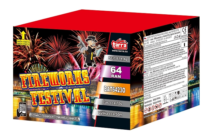 OHŇOSTROJ - BATERIE VÝMETNIC FIREWORKS FESTIVAL 64 RAN  6/1