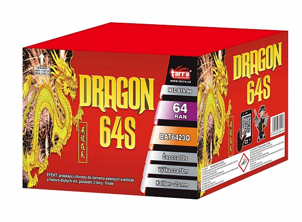 OHŇOSTROJ - BATERIE VÝMETNIC DRAGON 64S - 64 RAN  6/1