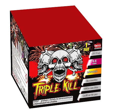 Ohňostroj - OHŇOSTROJ - BATERIE VÝMETNIC TRIPLE KILL 64 RAN  6/1