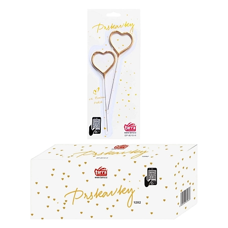 Prskavky ve tvaru srdce - srdíčka - box - 24 ks - Valentýn - Svatba