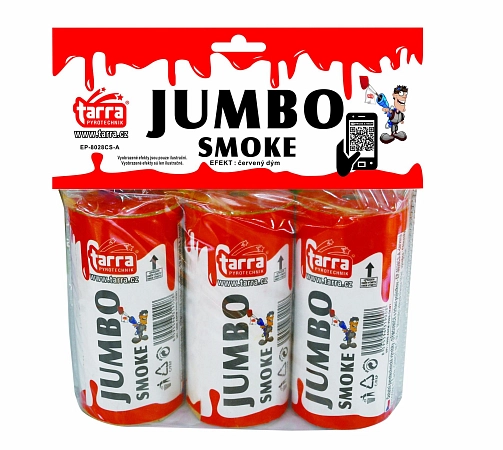 DÝMOVNICE - JUMBO SMOKE - ČERVENÁ - 3ks - 16/3  trhací pojistka