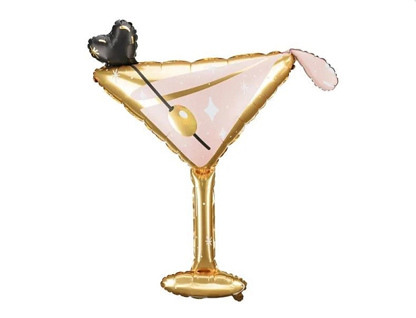 Balón foliový koktejl sklenička - rosegold - 80 cm