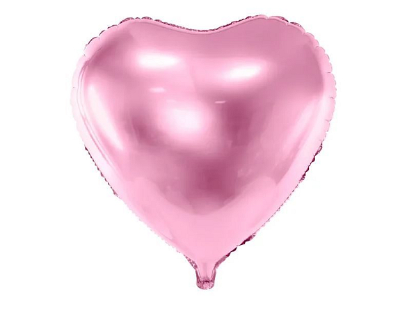 Fóliový balón srdce světle růžové - Valentýn - Svatba - 60 cm