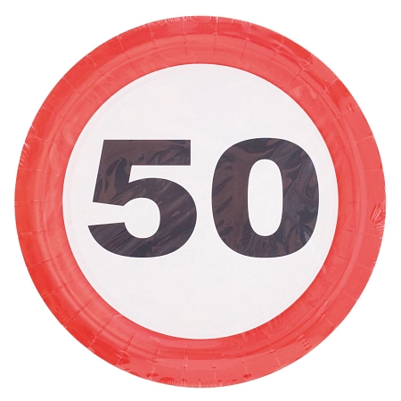 Talíře dopravní značka 50 let - 23 cm - 8ks/bal.