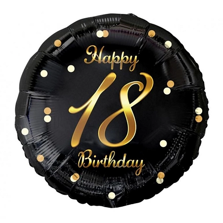 Balón foliový 18 let - Happy Birthday - narozeniny - 45 cm