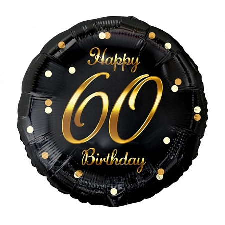 Balón foliový 60 let - Happy Birthday - narozeniny - 45 cm