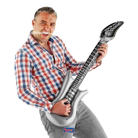 Nafukovací kytara stříbrná - rocker -100 cm