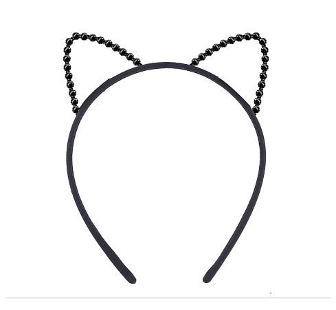 Čelenka kočka - kočička - černá - čarodějnice - Halloween