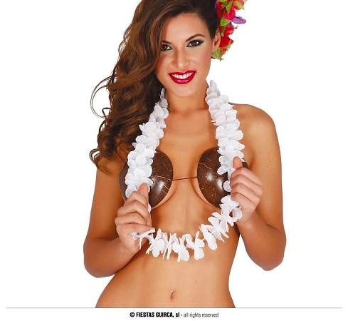 HAVAJSKÝ VĚNEC - BÍLÝ - HAWAII - cca 100 cm