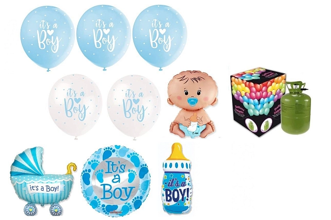 HELIUM SADA NA OSLAVU NAROZENÍ CHLAPEČKA - 200 L