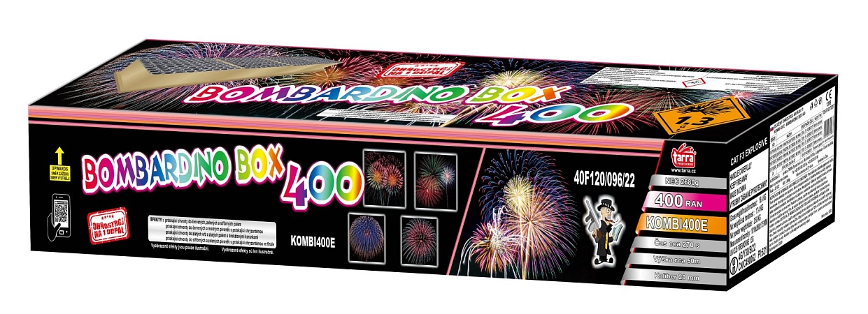PROFI SLOŽENÝ OHŇOSTROJ BOMBARDINO BOX 400 RAN 1/1