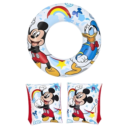 Sada nafukovací rukávky a kruh Myšák - Mickey Mouse - 2 ks
