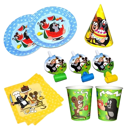 Dětská narozeninová sada Krteček - 12 osob, 60 ks