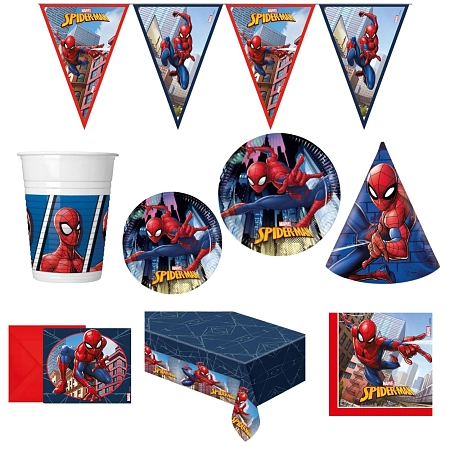 Dětská narozeninová sada Spiderman - 12 osob, 78 ks