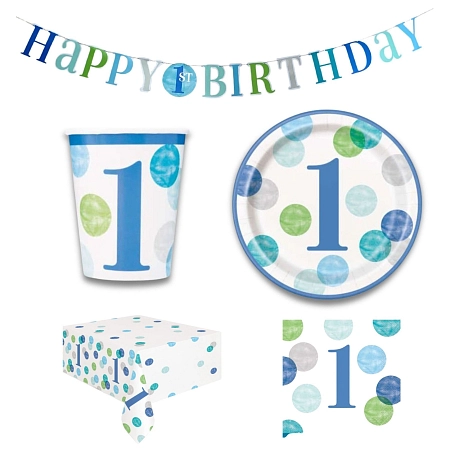Dětská narozeninová sada 1.Narozeniny Kluk  - 16 osob, 50 ks