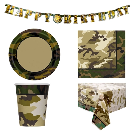 Dětská narozeninová sada voják - 16 osob