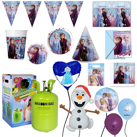 Dětská narozeninová sada Ledové království - Frozen s balónky a heliem - 10 osob