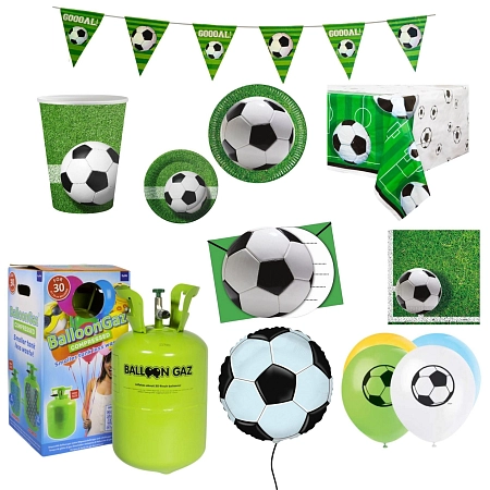 Dětská narozeninová sada Fotbal s balónky a heliem - 10 osob