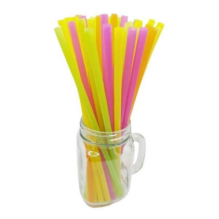 Plastová brčka - slámky 7 x 280 mm NEON - 250 ks