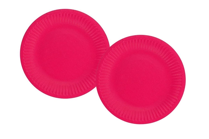 Talíře tmavě růžové 18 cm - 6 ks